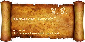 Manheimer Bandó névjegykártya